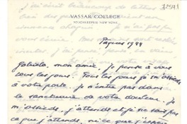 [Carta] 1944, New York [a] Gabriela Mistral