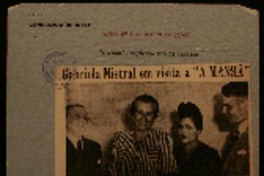 Gabriela Mistral em visita a "A Manhã"