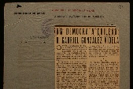 Um democrata chileno d. Gabriel González Videla