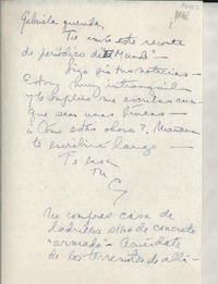 [Carta] [1946?] [a] Gabriela [Mistral]