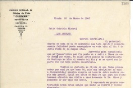 [Carta] 1946 mar. 26, Vicuña [Chile] [a] Gabriela Mistral, Los Ángeles