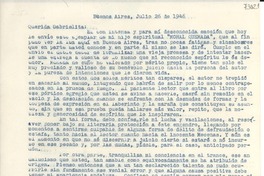 [Carta] 1946 jul. 26, Buenos Aires [a] Gabriela Mistral