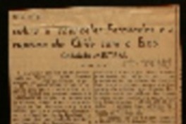 Recado sobre o chanceler Fernandez e a ruptura do Chile com o Eixo