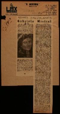 Nomes americanos Gabriela Mistral