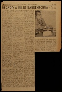 Recado a Julio Barrenechea