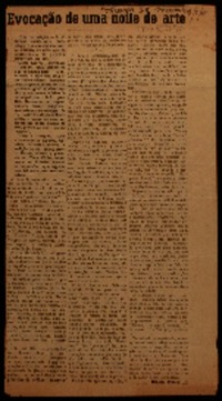 Evocação de uma noite de arte