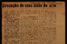 Evocação de uma noite de arte