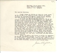 [Carta] 1951 ago. 20, Santiago, [Chile] [a] Gabriela Mistral, Rapallo, [Italia]