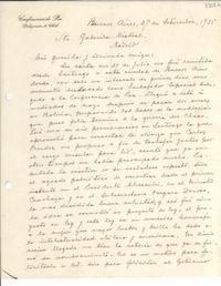 [Carta] 1935 sept. 27, Buenos Aires [a] Gabriela Mistral, Madrid
