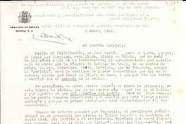 [Carta] 1949 ene. 2, México D.F. [a] Gabriela [Mistral]