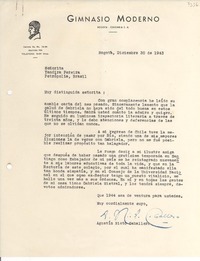 [Carta] 1943 dic. 30, Bogotá, [Colombia] [a] Yandira Pereira, Petrópolis, [Brasil]