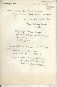 [Lista] [1964, Santiago]