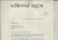 [Carta] 1967 abr. 10, Buenos Aires, [Argentina] [a] Señora Doris Dana, Hack Green Road, Pound Ridge, N. York, EE. UU.