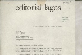 [Carta] 1967 abr. 10, Buenos Aires, [Argentina] [a] Señora Doris Dana, Hack Green Road, Pound Ridge, N. York, EE. UU.