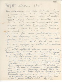 [Carta] 1947 abr. 6, La Yaya, [Cuba] [a] Gabriela Mistral