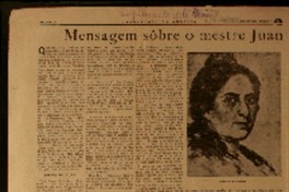 Mensagem sôbre o mestre Juan Francisco Gonzalez a Alfonso Bulnes