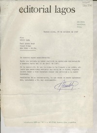 [Carta] 1968 oct. 28, Buenos Aires, [Argentina] [a] Miss Doris Dana, Hack Green Road, Pound Ridge, N. York, EE. UU.