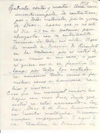 [Carta] [1953], [Cuba?] [a] Gabriela [Mistral]