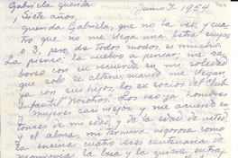 [Carta] 1954 jun. 7, Yaya, [Cuba] [a] Gabriela [Mistral]