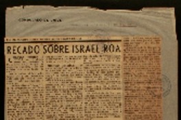 Recado sobre Israel Roa Gabriela Mistral.