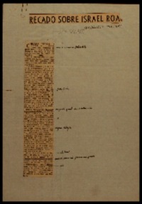 Recado sobre Israel Roa Gabriela Mistral.