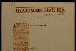 Recado sobre Israel Roa Gabriela Mistral.