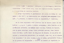 [Carta] [a] Miss Doris Dana