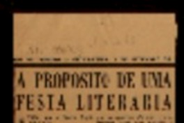 A proposito de uma festa literaria
