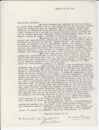 [Carta] 1950 ago. 29, Buenos Aires, [Argentina] [a] Gabriela [Mistral]