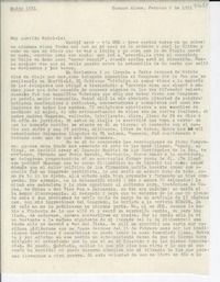 [Carta] 1951 feb. 2, Buenos Aires, [Argentina] [a] Gabriela [Mistral]
