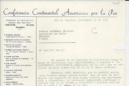 [Carta] 1951 dic. 17, Río de Janeiro, [Brasil] [a] Gabriela Mistral, Nápoles, Italia