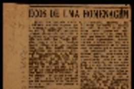 Ecos de uma homenagem