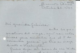[Carta] 1943 oct. 26, Buenos Aires [a] Gabriela Mistral