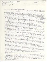 [Carta] 1946 ago. 1, México D. F. [a] Gabriela Mistral