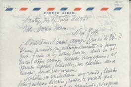 [Carta] 1961 jul. 26, Santiago, [Chile] [a la] Srta. Doris Dana, New York, [EE.UU.]