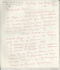 [Carta] 1965 mar. 2, Santiago, [Chile] [a] Mi querida Doris