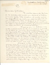 [Carta] 1947 sept. 4, Montevideo [a] Gabriela Mistral