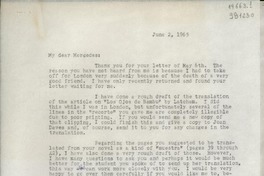 [Carta] 1965 June 2, [Estados Unidos] [a] My dear Mercedes