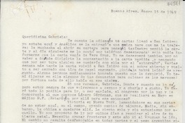 [Carta] 1949 ene. 15, Buenos Aires [a] Gabriela Mistral