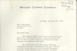 [Carta] 1964 Nov. 10, Santiago, [Chile] [a] Miss Doris Dana, Antonio Bellet 118, Santiago