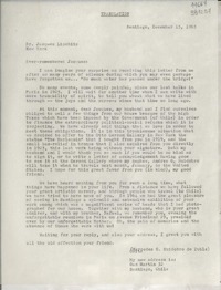[Carta] 1965 Dec. 15, Santiago, Chile [a] Sr. Jacques Lipchitz, New York