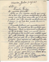 [Carta] 1947 jul. 7, Vicuña, [Chile] [a] Lucila Godoy