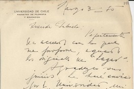 [Carta] 1950 mar. 3, Santiago [a] Gabriela Mistral