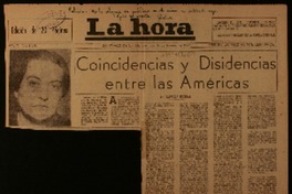 Coincidencias y disidencias entre las Américas. Gabriela Mistral.