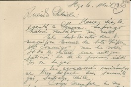 [Carta] 1950 abr. 6, Santiago [a] Gabriela Mistral