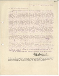 [Carta] 1942 sept. 14, Santiago [a] Gabriela Mistral