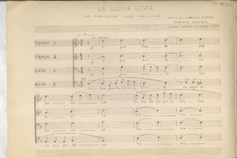 La lluvia lenta coro para cuatro voces masculinas