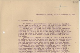 [Carta] 1942 dic. 24, Santiago de Chile [a] Gabriela Mistral