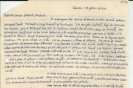 [Carta] 1943 feb. 4, Chonchi, [Chile] [a] Gabriela Mistral