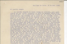 [Carta] 1944 feb. 13, Santiago de Chile [a] Gabriela Mistral
